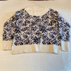 Ann Taylor LOFT Mohair Floral Sweater/ Ribbed Neckline- NWT- Size S